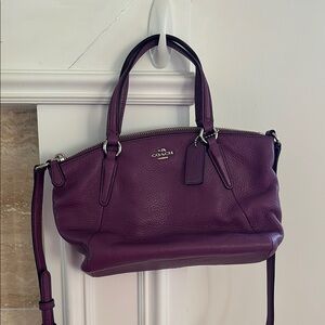 Coach Purple Satchel with Detachable Strap